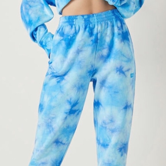 Vs pink high waist campus jogger fleece crew sweatshirt skyline blue tie dye - Picture 10 of 15